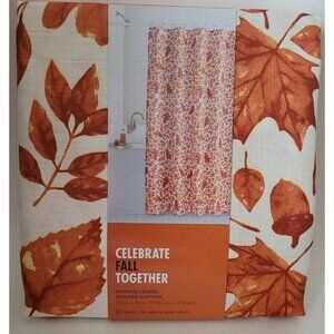 Leaves Fabric Shower Curtain - Celebrate Fall Together - 70 x 70 NEW Beautiful!